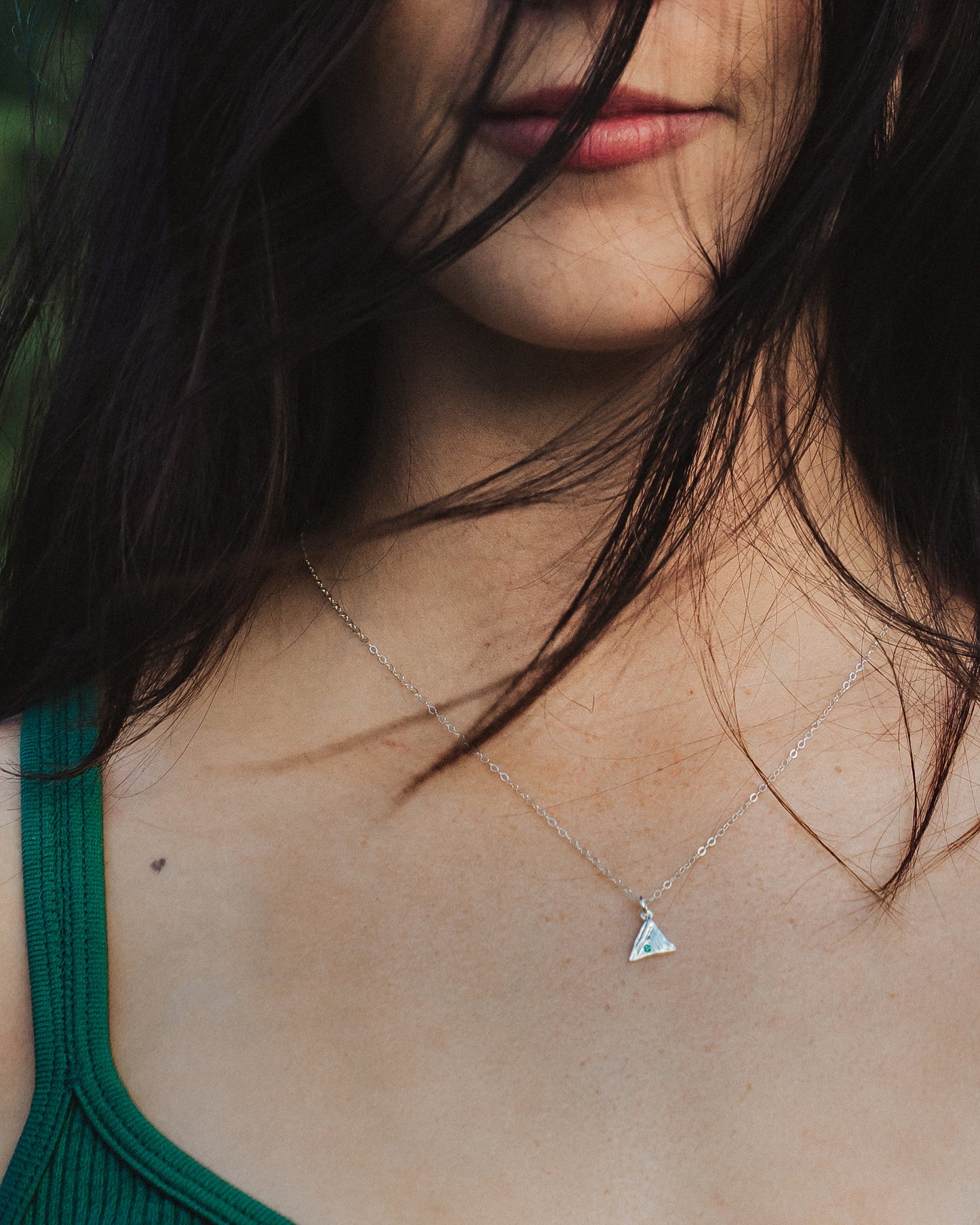 Mountain Days Pendant with Emerald