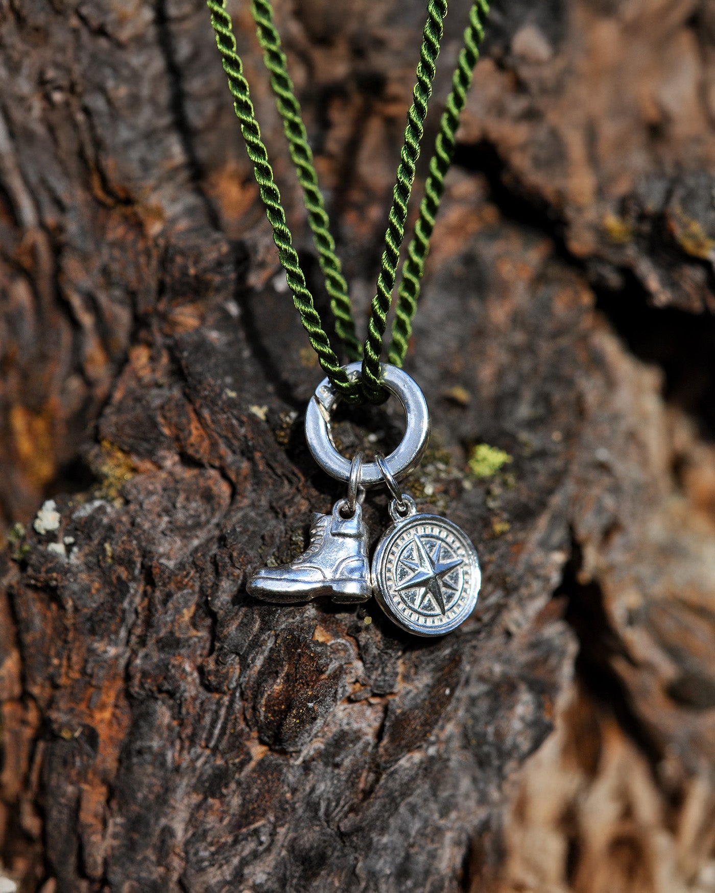 Compass & Boot Charm Necklace
