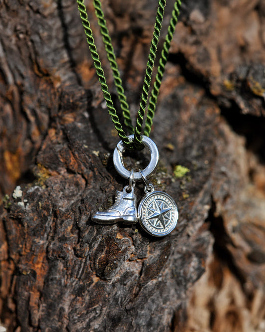 Compass & Boot Charm Necklace