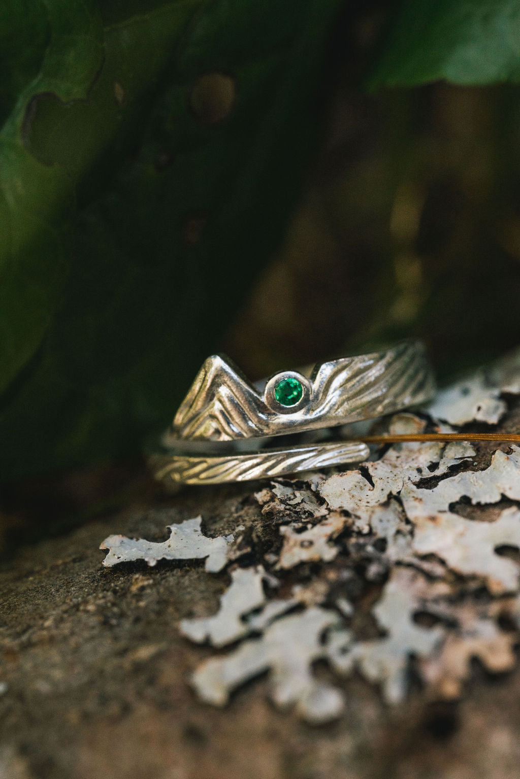 Mountain Days Adjustable Ring with Emerald