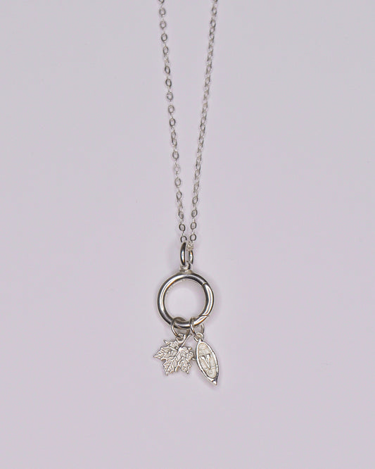 Maple Leaf & Canoe Charm Necklace