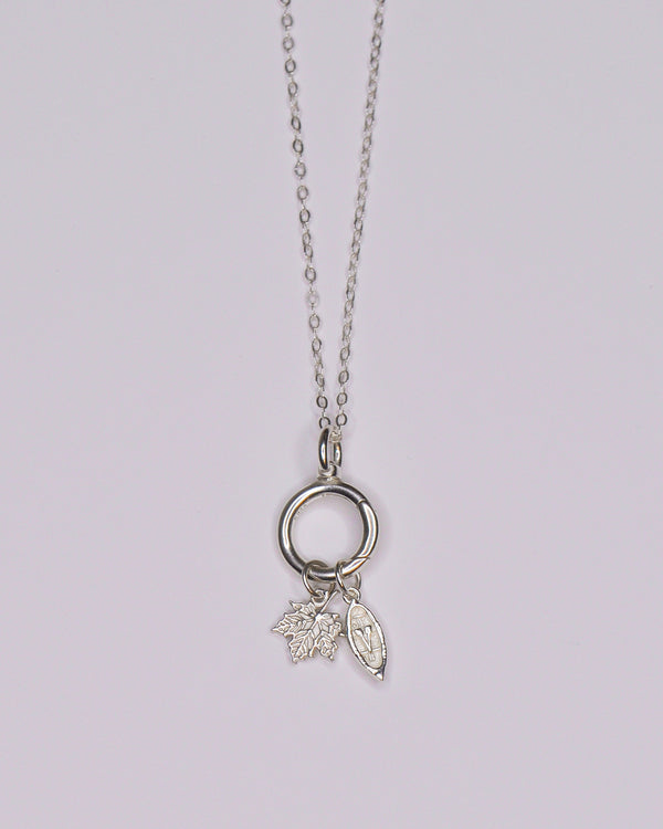 Maple Leaf & Canoe Charm Necklace